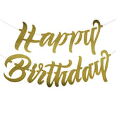 PartyCorp Gold Cursive Happy Birthday Alphabet Letter Banner Decoration Set